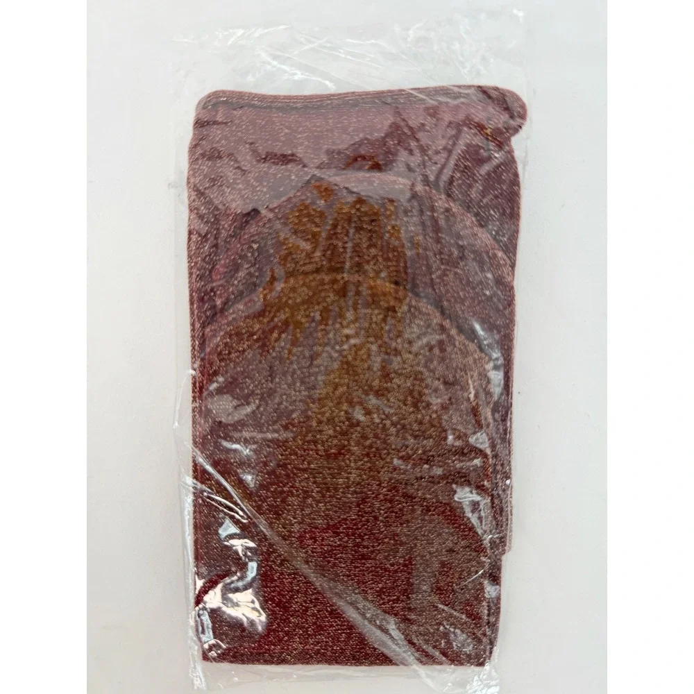 Burgundy‎ Red Metallic Gold Shimmer Sparkle Ankle Socks Calf OS Glam Chic 104-09